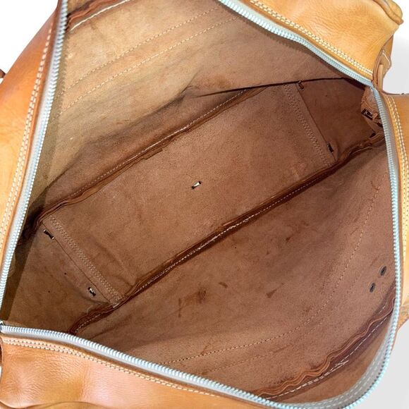 MR Canoa Vintage 80s 90s Leather Duffel Travel Overnight Bag Weekender Rugged - Picture 11 of 16